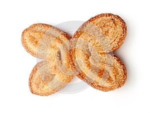 Butterfly shaped puff pastry cookies