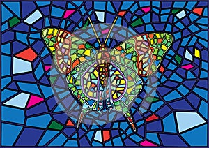 Butterfly Stained glass Mosaic blur background