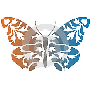 Butterfly stencil art gradient