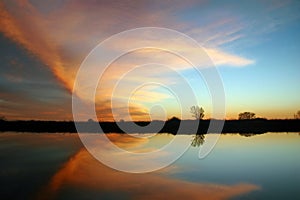 Butterfly Sunset Reflection