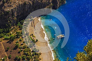 Butterfly Valley Aerial View Kelebekler Vadisi, Mugla, Turkey