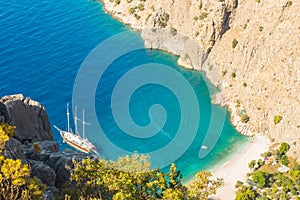 Butterfly valley sea view and boat Oludeniz,Turkey