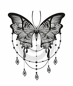 Butterfly Vector, Beautiful Ornament Butterfly Decoration element Design