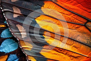 Butterfly Wing Texture Background, Insect Wings Macro Pattern, Butterfly Wing Closeup, Copy Space