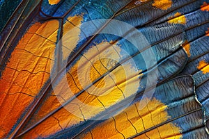 Butterfly Wing Texture Background, Insect Wings Macro Pattern, Butterfly Wing Closeup, Copy Space