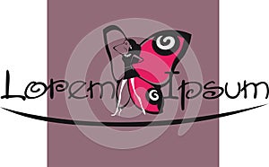 Butterfly wings girl, design for logo