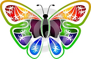 Butterfly woman logo