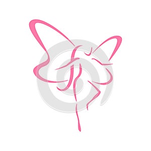 Butterfly woman logo for beauty studio