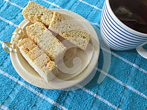 Buttermilk rusks and a cup of tea.