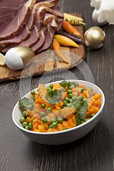 Butternut Squash with Green Peas Sidedish