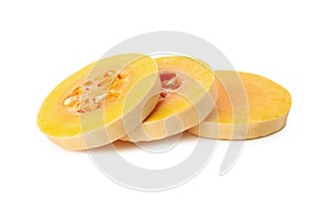 Butternut squash and seeds isolated on background