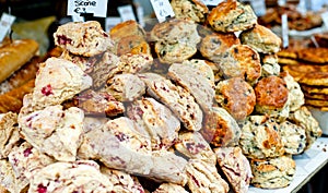 Butterscotch and cranberry scones