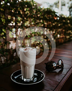 Butterscotch latte and sunglasses