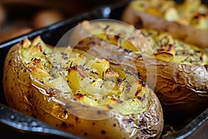 Buttery Baked potatoes. Generate Ai