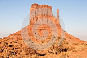 Buttes in The Monument Valley, Navajo Indian tribal reservation park