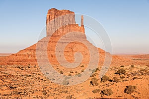 Buttes in The Monument Valley, Navajo Indian tribal reservation park