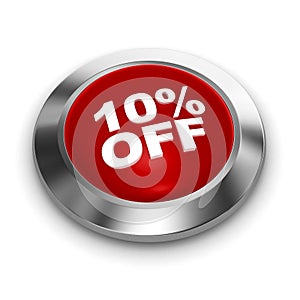 Button 10% off. 3d render