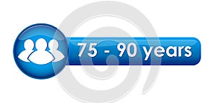 Button with the age limit of 75-90 years and the icon