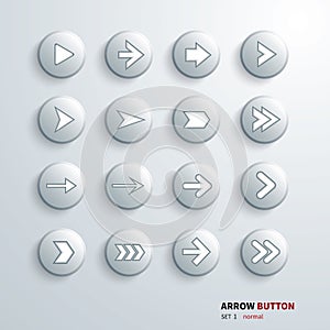 Button arrow sign icon set