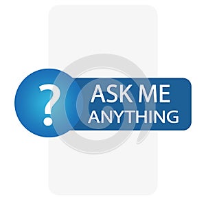 Button with ask me banner. Text message. Vector illustration.