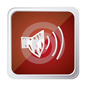 button of audio speaker volume with background red and hand drawn