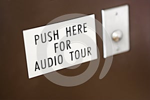 Button for audio tour.