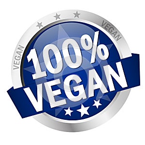 Button with Banner 100% vegan