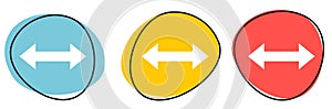 Button Banner with icons for Website or Business: Arrow to two directions