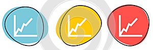 Button Banner with icons for Website or Business: Chart Success