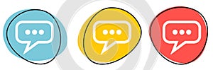 Button Banner with icons for Website or Business: Chat
