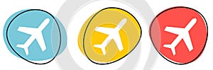 Button Banner with icons for Website or Business: Flight or Airport