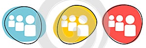 Button Banner with icons for Website or Business: Group
