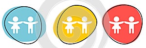 Button Banner with icons for Website or Business: Kids