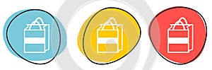 Button Banner with icons for Website or Business: Shopping Bag