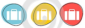 Button Banner with icons for Website or Business: Suitcase