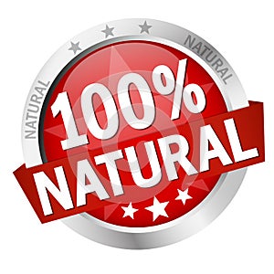 Button with Banner 100% natural