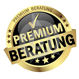 Button with Banner premium consulting (in german