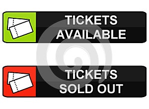 Button Banner for Web: Tickets available or sold out