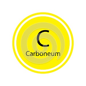 Button with carboneum. Chemical element. Periodic table of Mendeleev. Vector illustration. stock image.