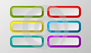 Button color set, minimal label message, web element. Vector illustration