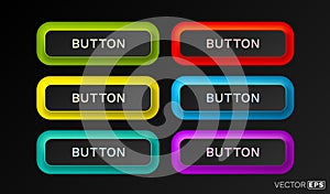Button color set, minimal label message, web element. Vector illustration
