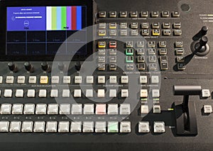 Button on the control panel television equipment