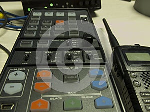 Button on the control panel television equipment