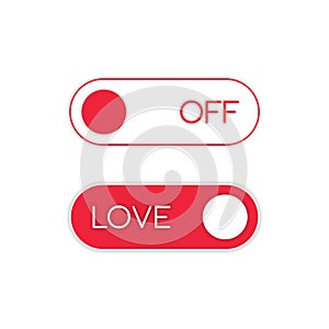 Button design slide turn love on and off love