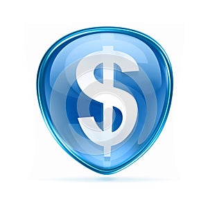 button dollar icon blue.