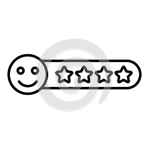 Button emoji degree icon outline vector. Elevate face star