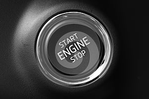 Button engine start stop. Button on and off the engine. - Image