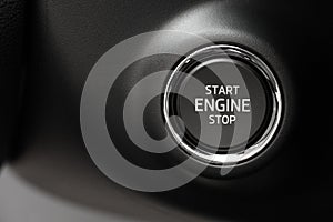 Button engine start stop. Button on and off the engine.Key less go  - Image