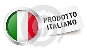 Button with flag " PRODOTTO ITALIANO
