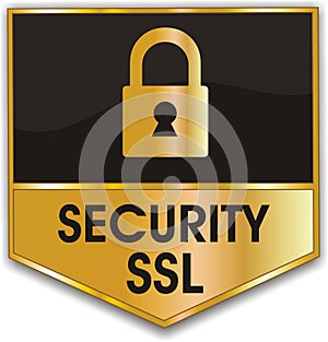 Button with written in security ssl